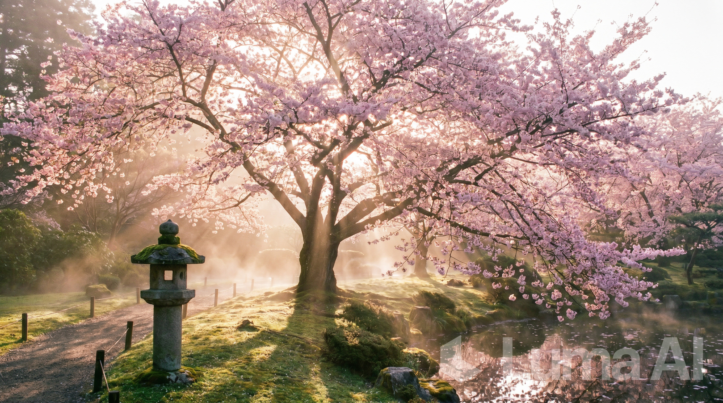Cherry blossoms source image used for the AI motion study